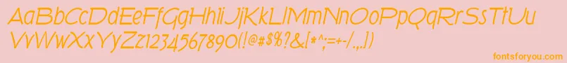 TorkItalic Font – Orange Fonts on Pink Background