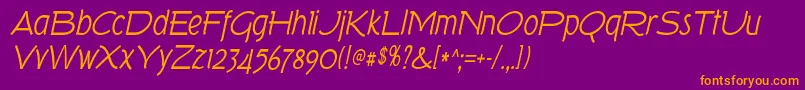 TorkItalic Font – Orange Fonts on Purple Background