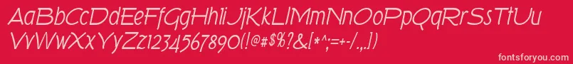 TorkItalic Font – Pink Fonts on Red Background