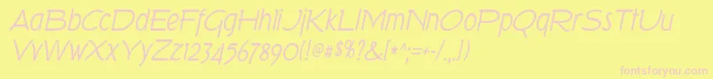 TorkItalic Font – Pink Fonts on Yellow Background