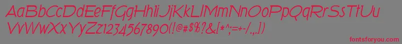 TorkItalic Font – Red Fonts on Gray Background
