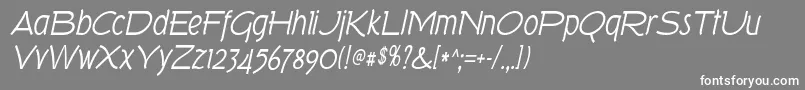 TorkItalic Font – White Fonts on Gray Background