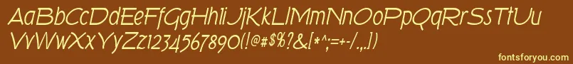 TorkItalic Font – Yellow Fonts on Brown Background