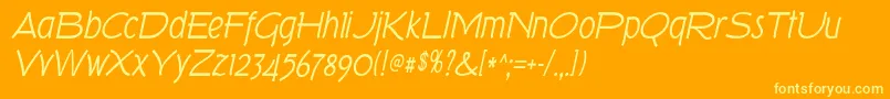TorkItalic Font – Yellow Fonts on Orange Background