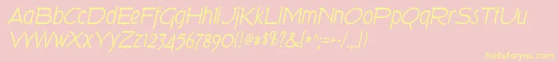 TorkItalic Font – Yellow Fonts on Pink Background