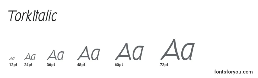 TorkItalic Font Sizes