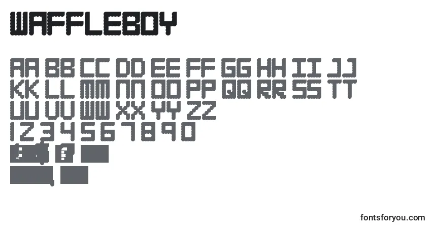 A fonte Waffleboy – alfabeto, números, caracteres especiais