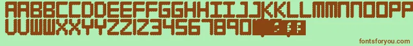 Waffleboy Font – Brown Fonts on Green Background