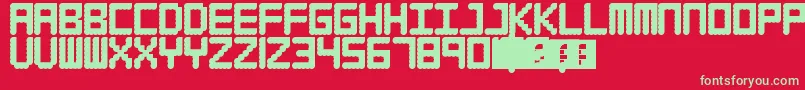 Waffleboy Font – Green Fonts on Red Background