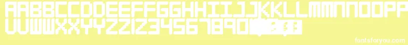 フォントWaffleboy – 黄色い背景に白い文字