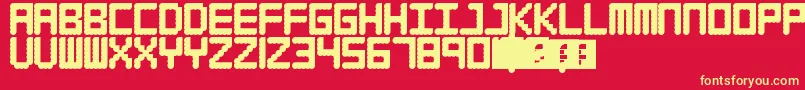 Waffleboy Font – Yellow Fonts on Red Background