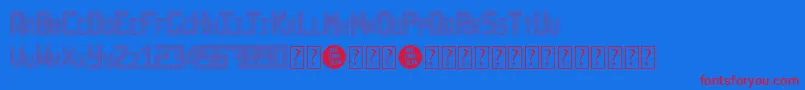 SheffItalic Font – Red Fonts on Blue Background