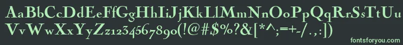 NicolasBold-fontti – vihreät fontit mustalla taustalla