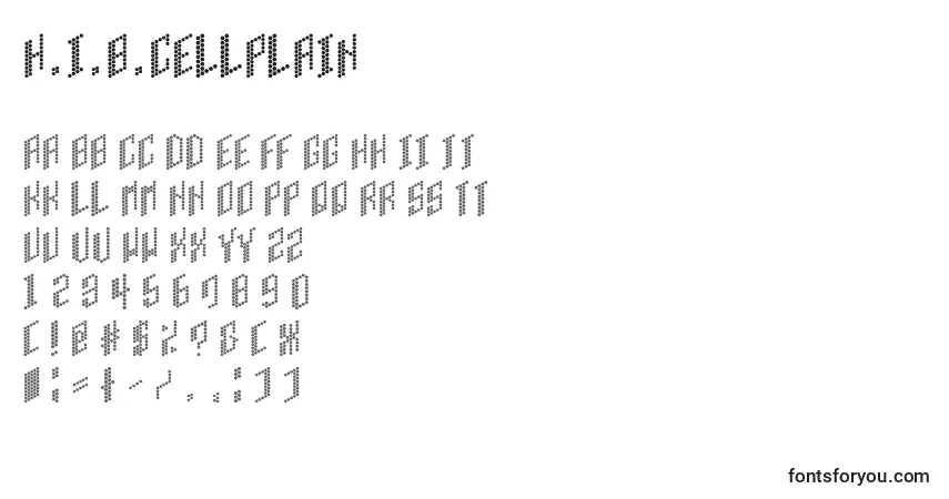 Шрифт H.I.B.CellPlain – алфавит, цифры, специальные символы