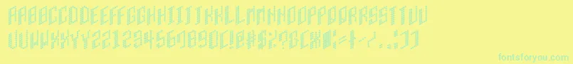 fuente H.I.B.CellPlain – Fuentes Verdes Sobre Fondo Amarillo