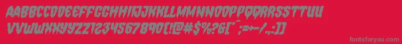 Hemogoblinital Font – Gray Fonts on Red Background