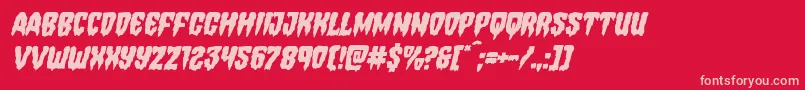 Hemogoblinital Font – Pink Fonts on Red Background