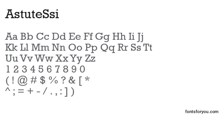 Czcionka AstuteSsi – alfabet, cyfry, specjalne znaki