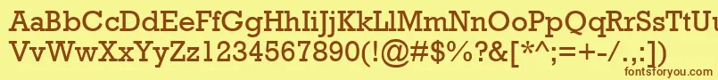 AstuteSsi-fontti – ruskeat fontit keltaisella taustalla