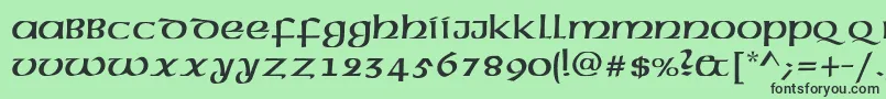 フォントAmericanUncialNormalRegular – 緑の背景に黒い文字