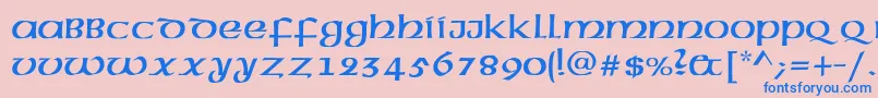 フォントAmericanUncialNormalRegular – ピンクの背景に青い文字