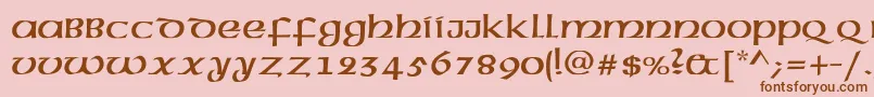 Шрифт AmericanUncialNormalRegular – коричневые шрифты на розовом фоне