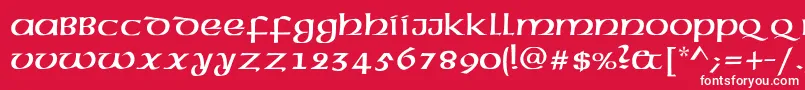 Шрифт AmericanUncialNormalRegular – белые шрифты на красном фоне