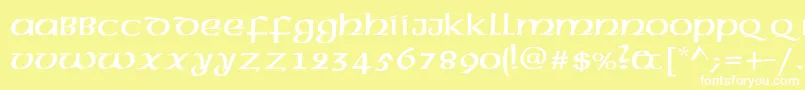 AmericanUncialNormalRegular Font – White Fonts on Yellow Background