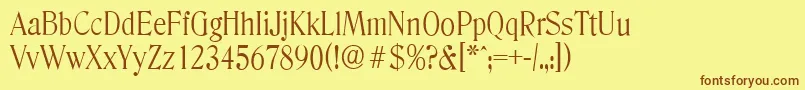 Czcionka DenverserialLightRegular – brązowe czcionki na żółtym tle