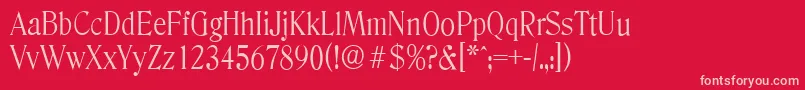 DenverserialLightRegular Font – Pink Fonts on Red Background