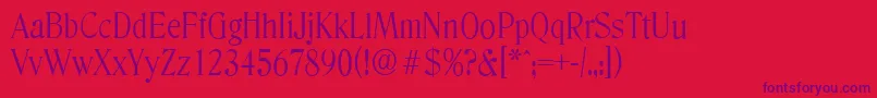 DenverserialLightRegular Font – Purple Fonts on Red Background
