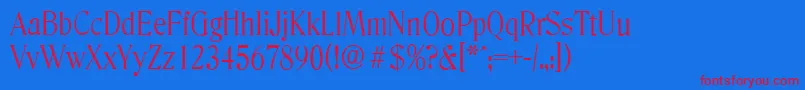 DenverserialLightRegular Font – Red Fonts on Blue Background