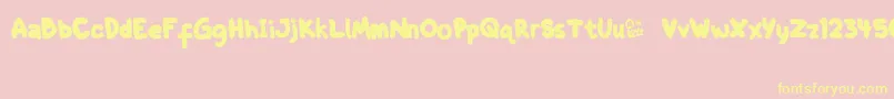 FontUntukIbu-Schriftart – Gelbe Schriften auf rosa Hintergrund
