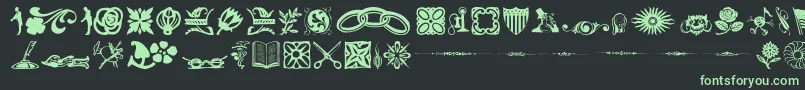 Davysdingbats-fontti – vihreät fontit mustalla taustalla