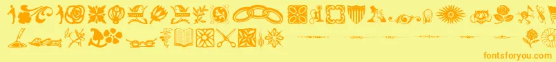 Davysdingbats Font – Orange Fonts on Yellow Background