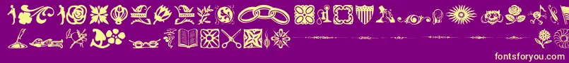 Davysdingbats Font – Yellow Fonts on Purple Background