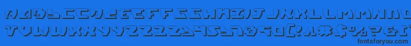 Gyrfalcon3D-Schriftart – Schwarze Schriften auf blauem Hintergrund