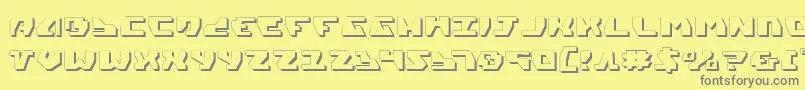 Gyrfalcon3D Font – Gray Fonts on Yellow Background