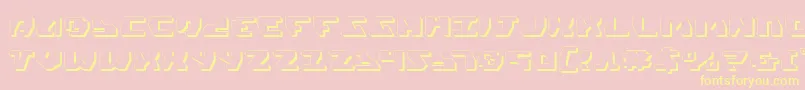 Gyrfalcon3D-Schriftart – Gelbe Schriften auf rosa Hintergrund