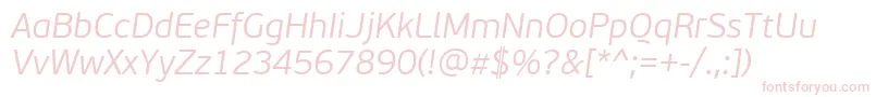 PfbeausansproLightitalic Font – Pink Fonts on White Background