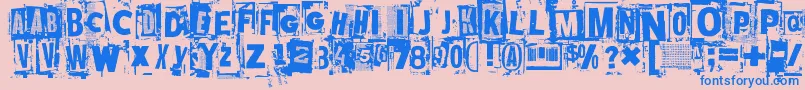 Mustasurma-Schriftart – Blaue Schriften auf rosa Hintergrund