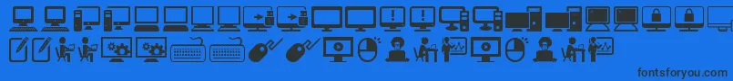 ComputerIcons Font – Black Fonts on Blue Background