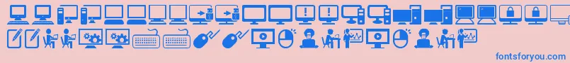 フォントComputerIcons – ピンクの背景に青い文字