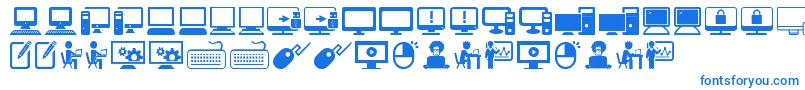 フォントComputerIcons – 白い背景に青い文字