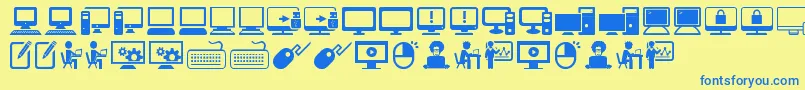 ComputerIcons Font – Blue Fonts on Yellow Background