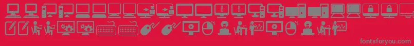 ComputerIcons Font – Gray Fonts on Red Background