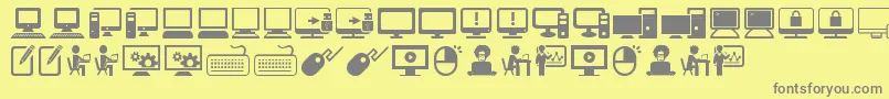 Police ComputerIcons – polices grises sur fond jaune