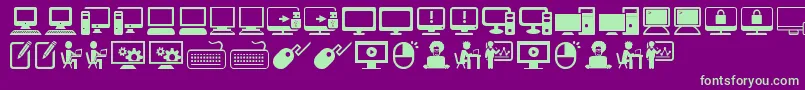 ComputerIcons Font – Green Fonts on Purple Background