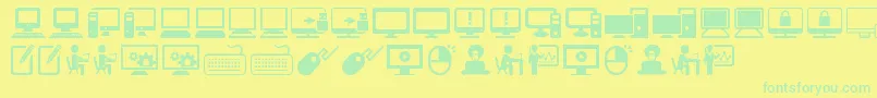 Fonte ComputerIcons – fontes verdes em um fundo amarelo