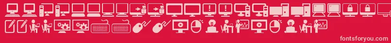 ComputerIcons Font – Pink Fonts on Red Background